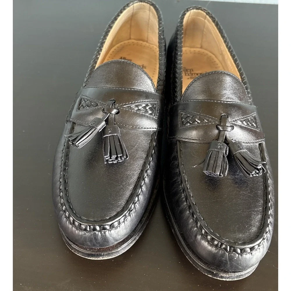 Allen Edmonds Maxfield‎ Tassel Loafer Men 10 Black Leather Moc-Toe Made in USA